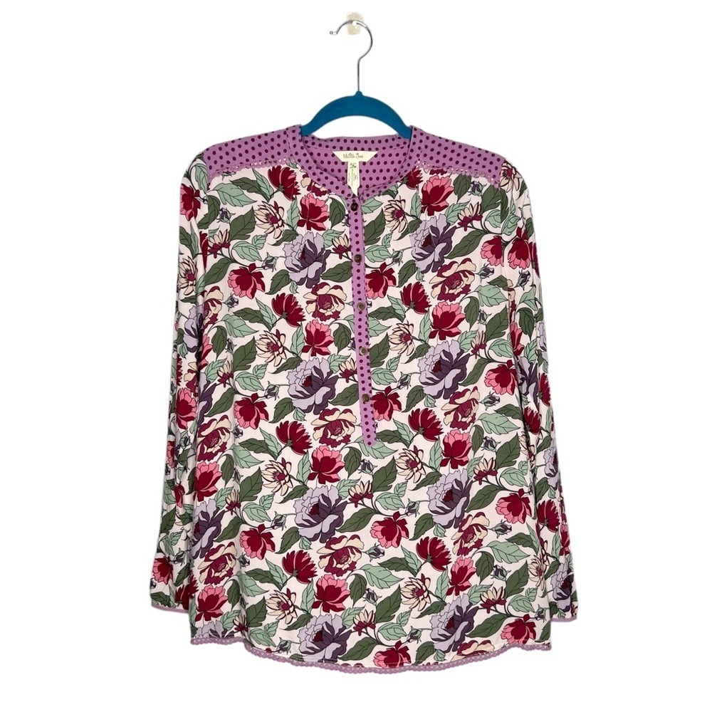 Matilda Jane Dusk Or Dawn Floral Rayon Popover Blouse